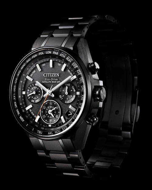 Satellite Wave GPS Black Dial Super Titanium Bracelet CC4004 58E CITIZEN